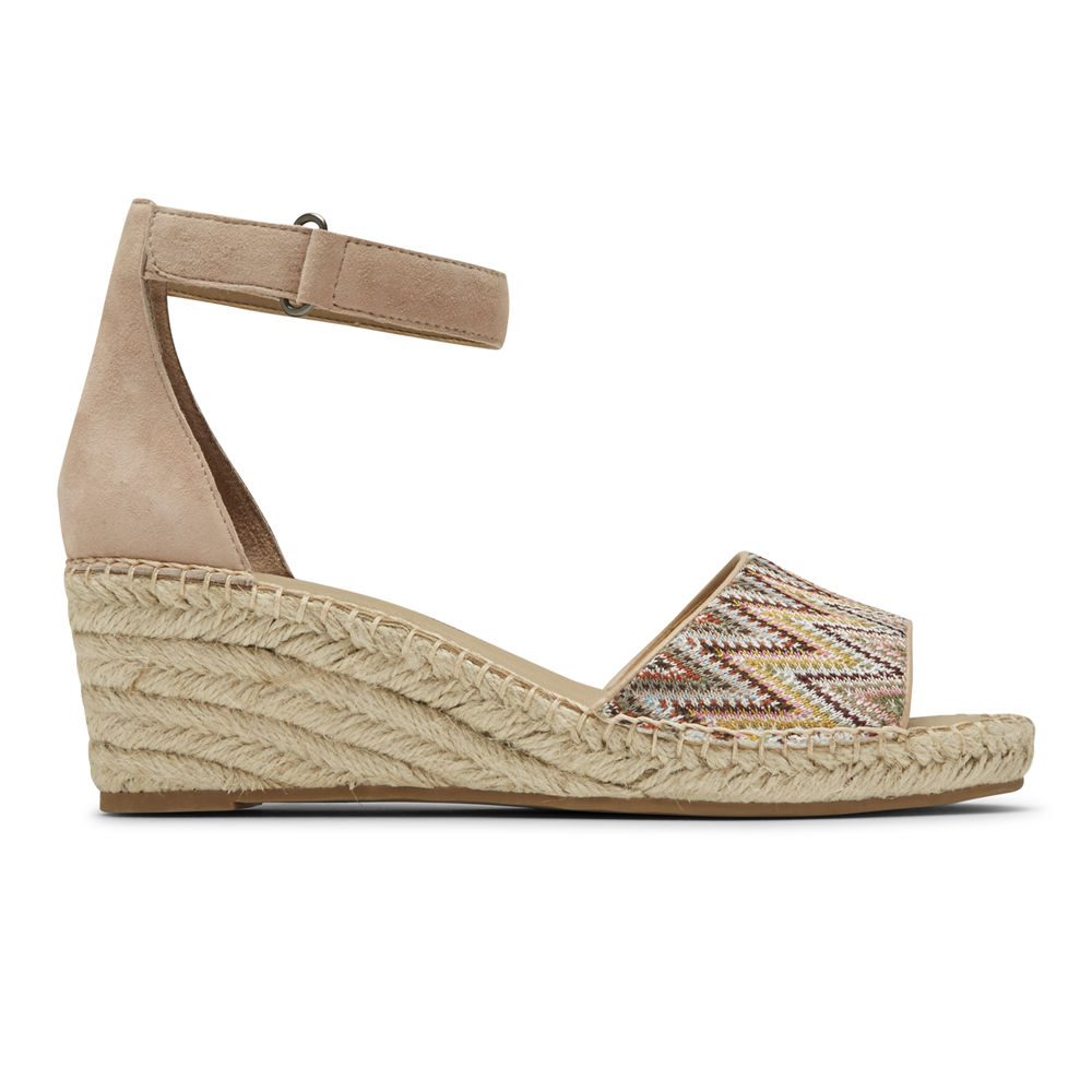 Rockport Womens Marah Woven Ankle Strap - Sandals Khaki - BLW953106